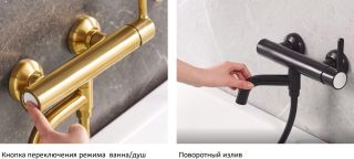 Смеситель для ванны и душа Cezares Eco чёрный матовый ECO-VD-NOP